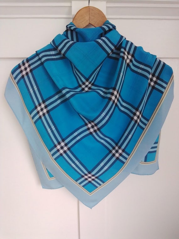 Codello silk scarf, classic plaid print, 90s // Ge