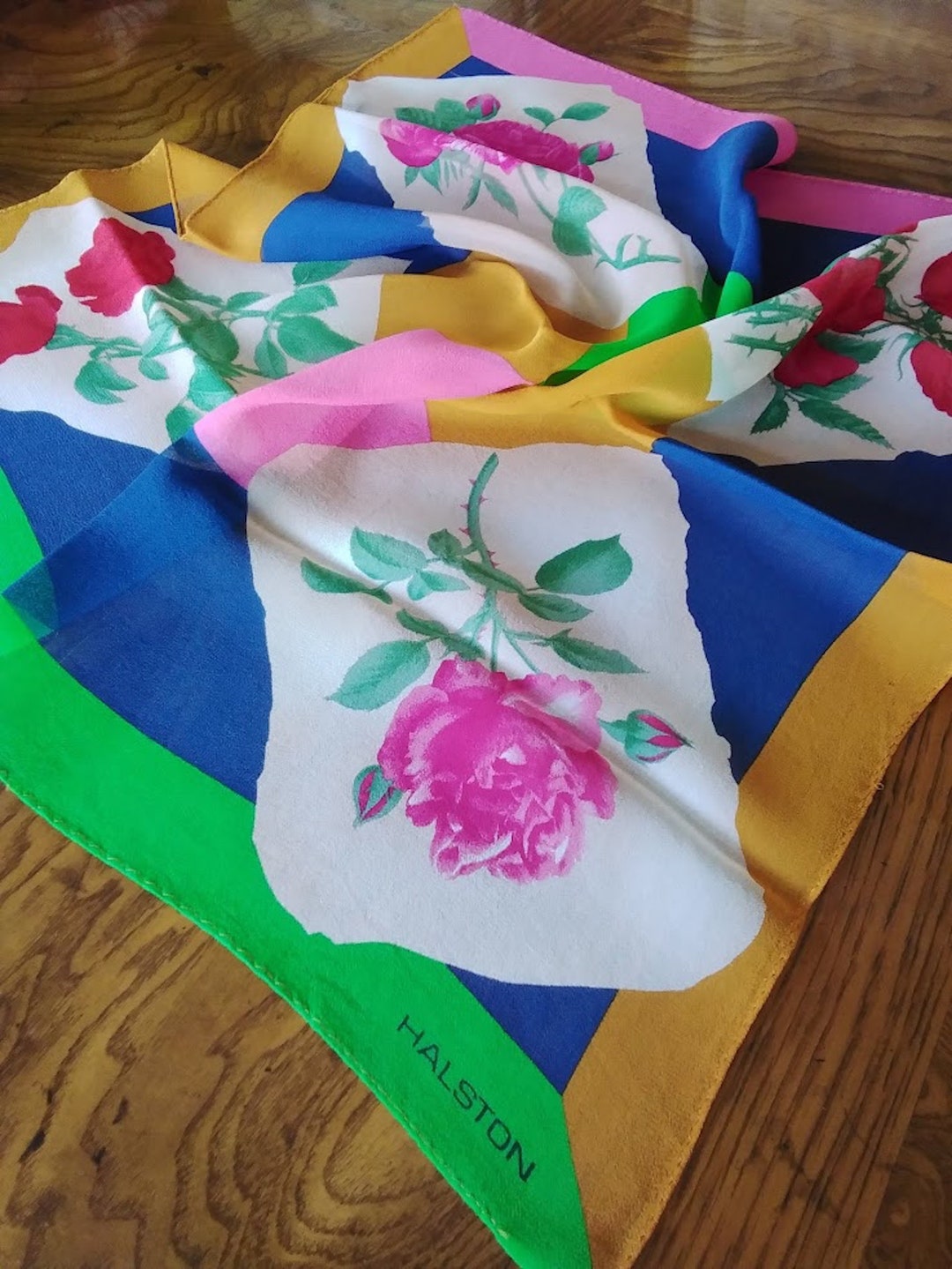 RARE Halston Silk Chiffon Scarf, 80s // American Designer, Collectible ...