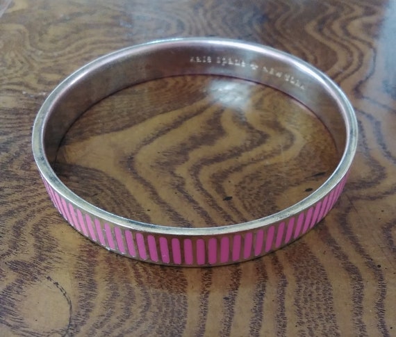 Kate Spade bangle, 90s, gold tone and pink enamel… - image 5