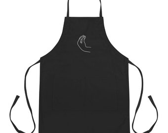 Italian Hand Gesture Embroidered Apron