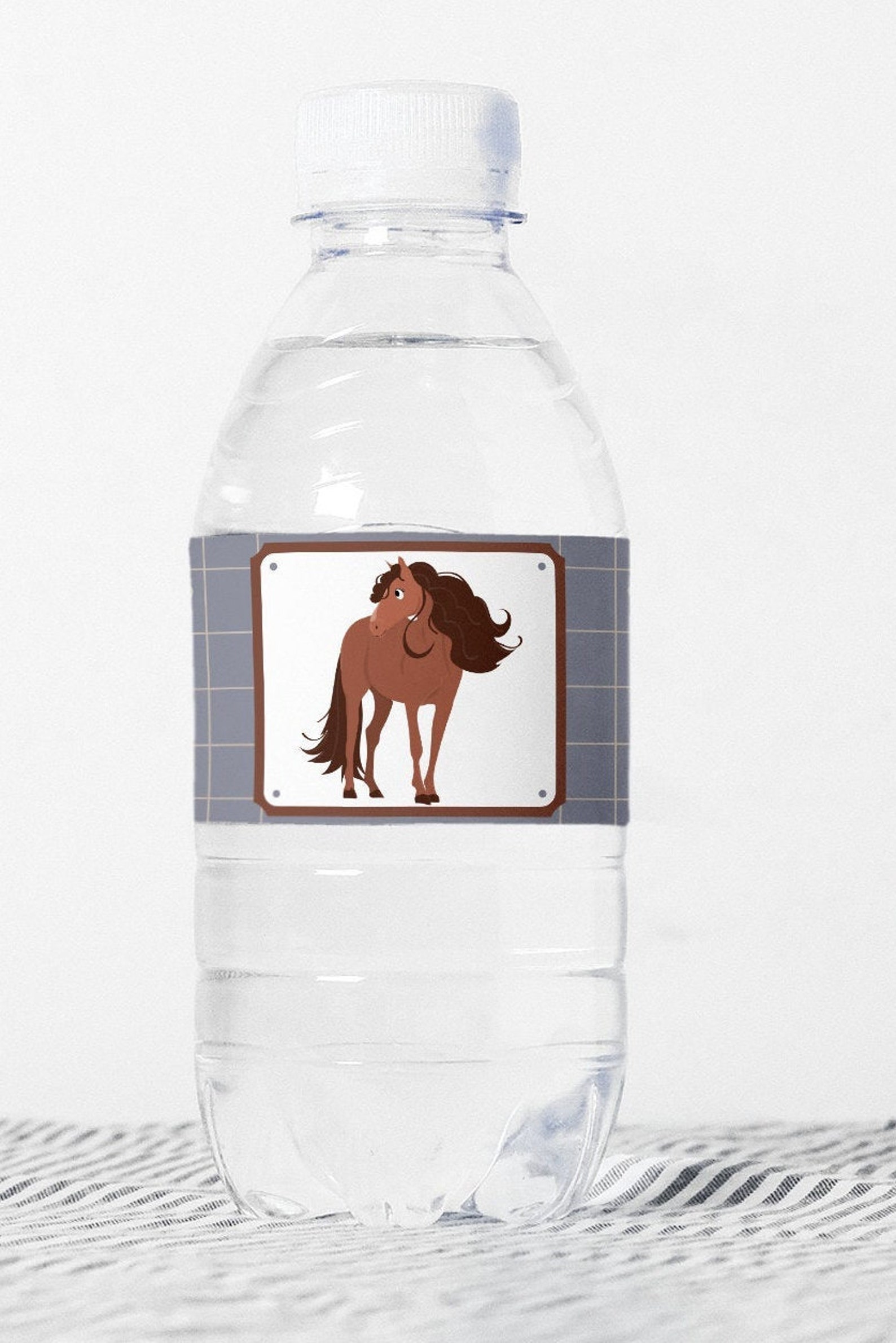 Horse Water Bottle Labels Horse Drinks Labels Blue Labels Etsy