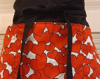 Hearts Waitress/Waiter/Server/Vendor/Teacher/waist/Half/3 pocket apron