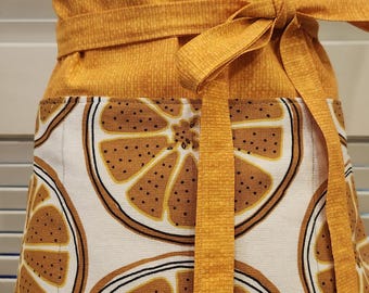 Citrus 3 Pocket Apron, Server Apron, Teacher Apron, Waitress Apron, Vendor Apron, Half Apron