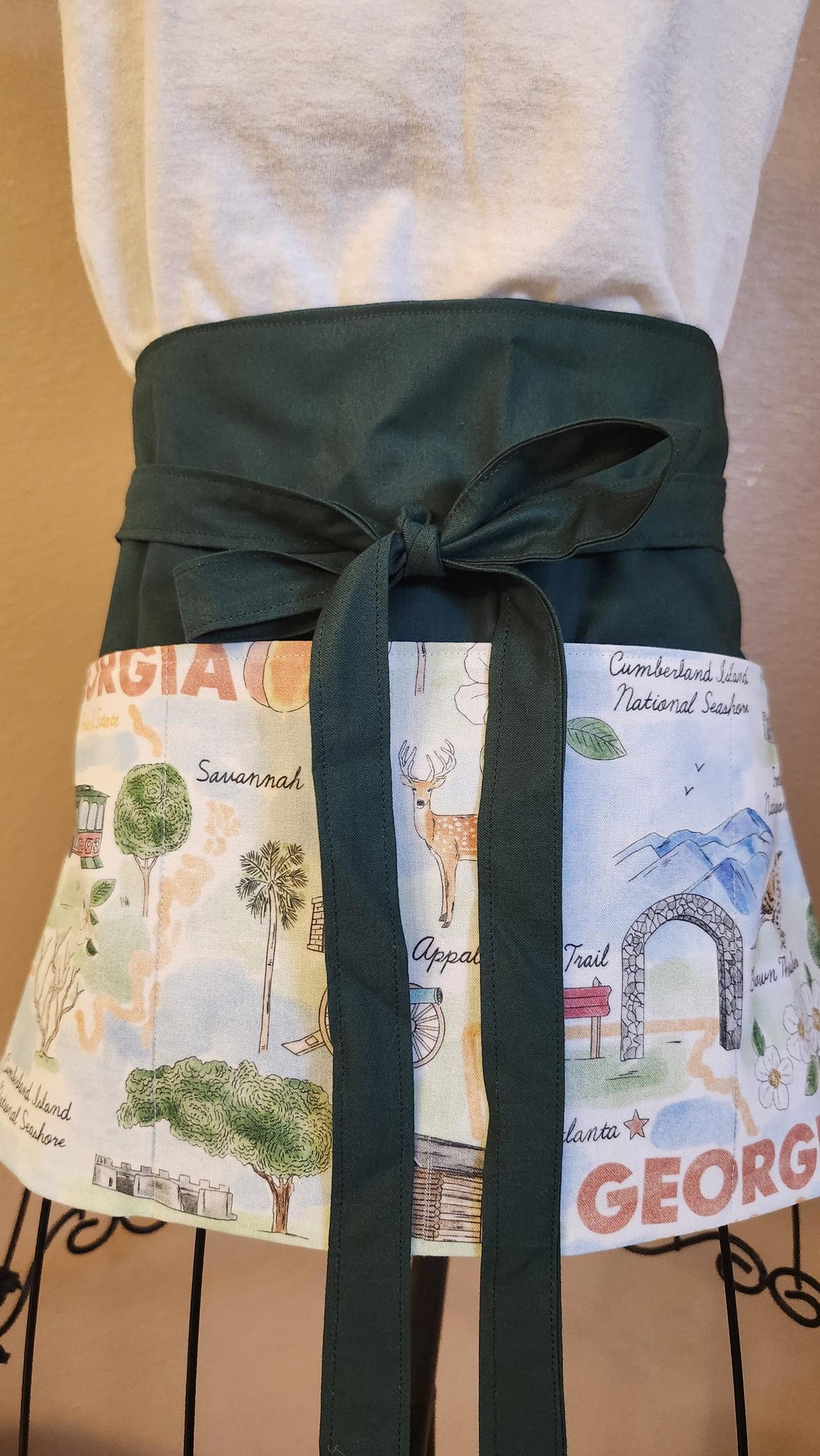 Georgia State Theme 3 Pocket Apron, Server Apron, Waitress Apron ...