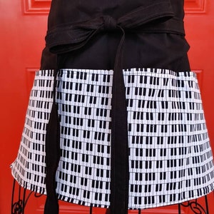 Piano Keys Waitress/Server/Vendor/waist/Half/Teacher/3 pocket apron