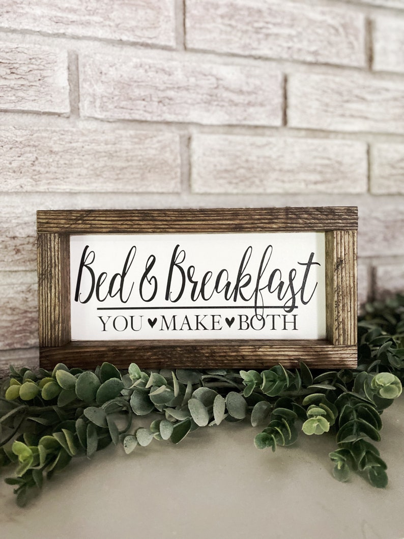 Bed and Breakfast Wood Sign Small Tray Sign Farmhouse Sign Etsy