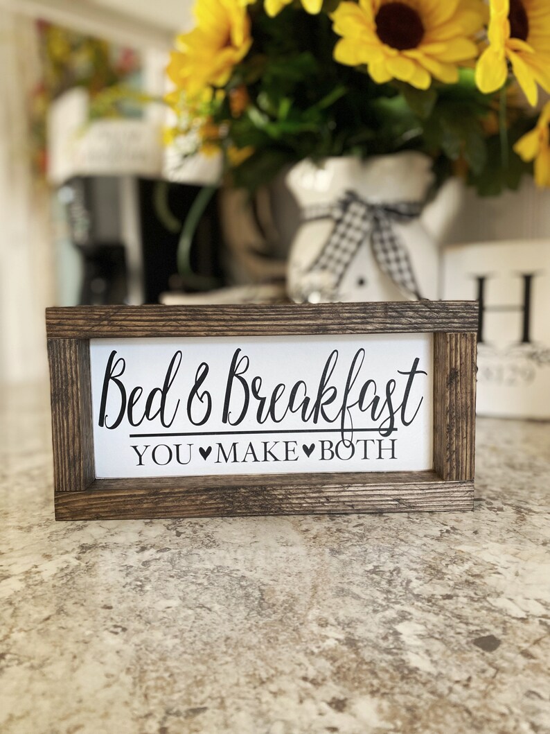 Bed and Breakfast Wood Sign Small Tray Sign Farmhouse Sign Etsy