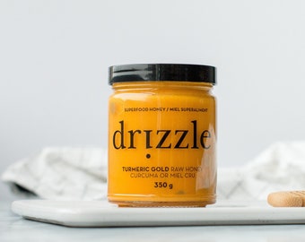 Turmeric Gold Honey | Superfood Honey, Drizzle Honey, Canadian Honey, Honey Gifts, Charcuterie, Superfood, Immune Boosting, Raw Honey