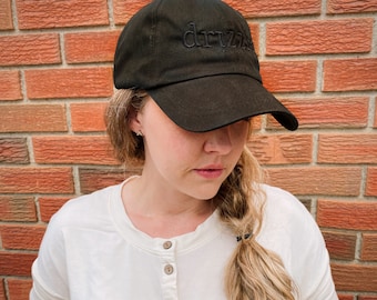 Organic Cotton Twill Hat | Support Local | Save the Bees | Sports Hat | Adjustable Hat | Made in Canada| Black Cap | Drizzle Honey