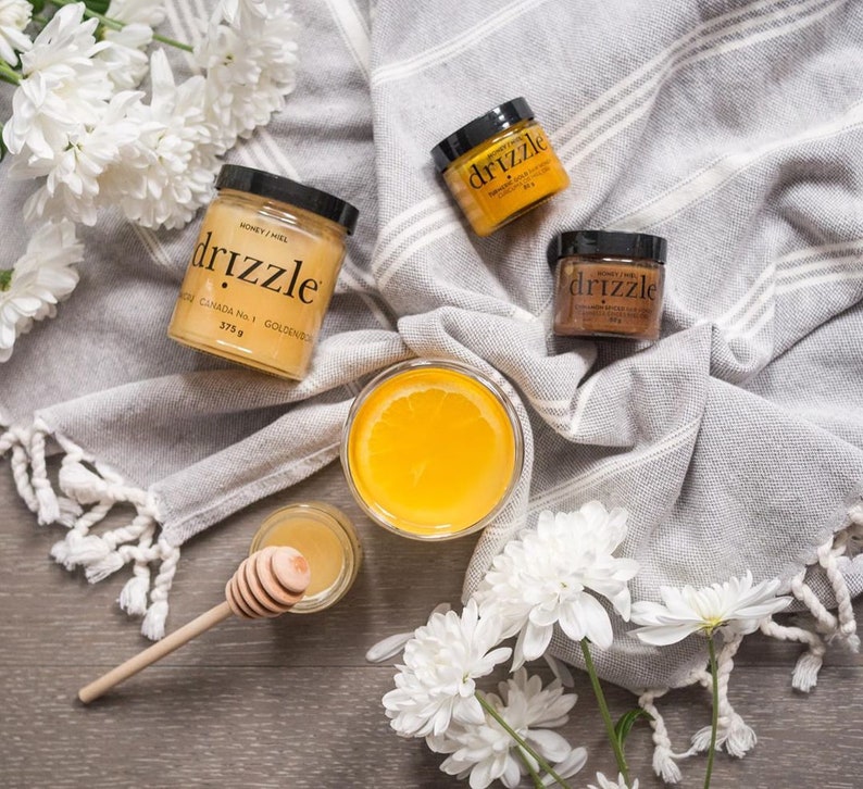 Honey Taster Trio Drizzle Honey, Local Canadian Honey, Honey Gifts, Tea Gifts, Food Gift Box, Sweetener, Sustainably Made, Bee Friendly image 8