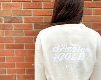 Organic Cotton Sweater | Beige Crewneck | Save the Bees | Locally Made | Made in Canada |  Drizzle Honey