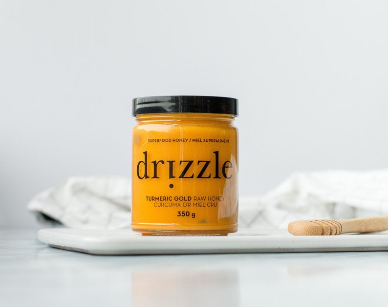 Turmeric Gold Honey Superfood Honey, Drizzle Honey, Canadian Honey, Honey Gifts, Charcuterie