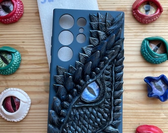 3D Dragon Eye-telefoonhoesje voor Samsung S24 Ultra: handgemaakte polymeerklei Fantasy Art