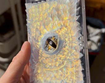 3D Dragon Eye iPhone 17 Pro Max Case: Handmade Iridescent Opal Resin
