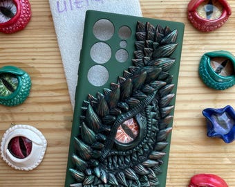 3D Dragon Eye-telefoonhoesje voor Samsung S23 Ultra: met de hand gevormde polymeerklei