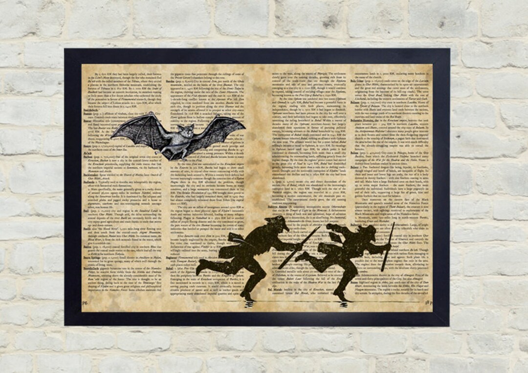 Vintage Print the Bat. Collage Wall Art, Vintage Home Decor, Old ...