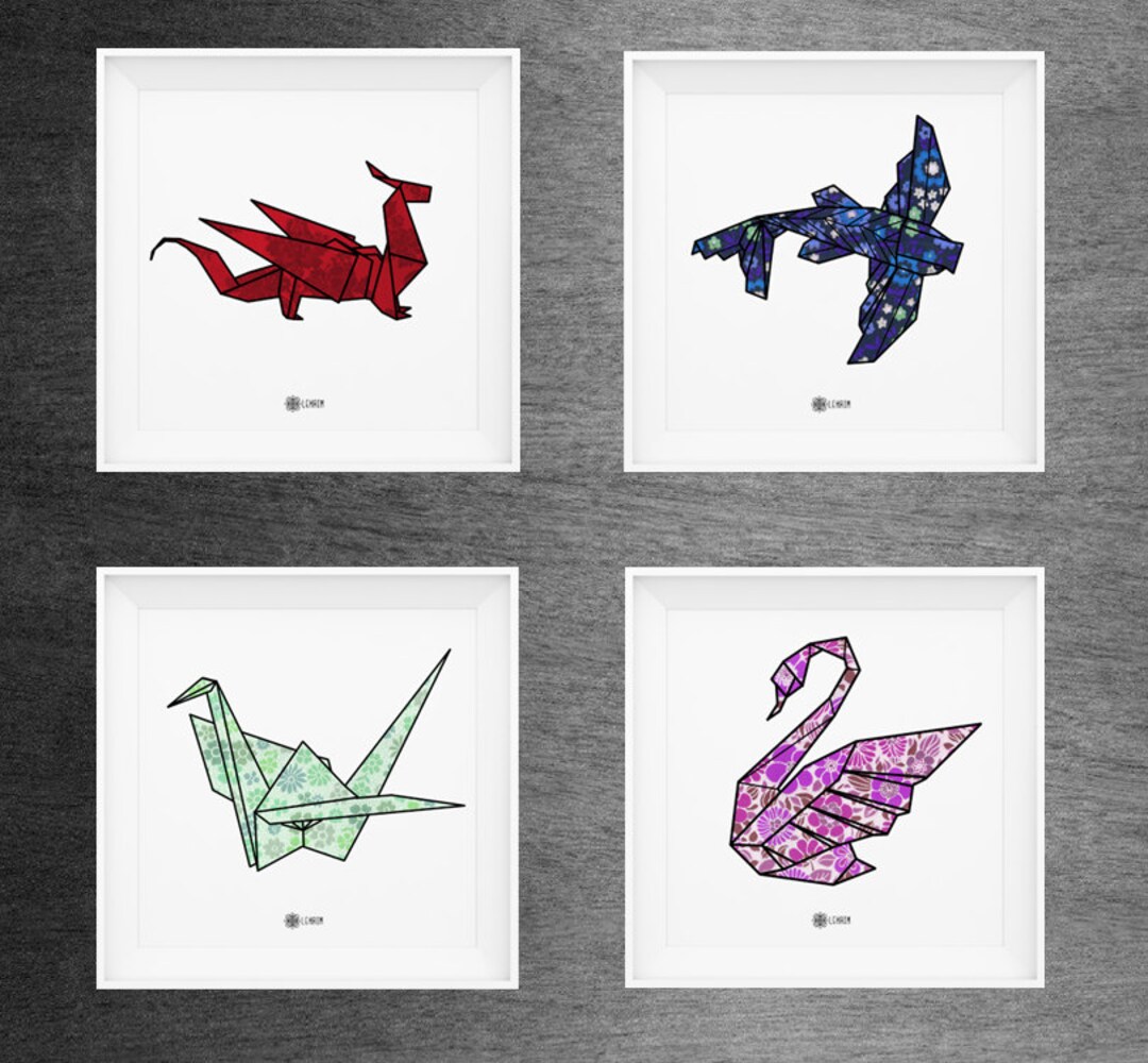 Instant Download Print Pack Origami Animals, Motivational Wall Art ...