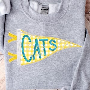 Cats Handlettered Pennant Flag Applique Machine Embroidery Design TWO DESIGNS INCLUDED