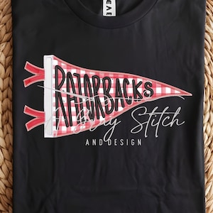 Razorbacks Handlettered Pennant Flag Applique Machine Embroidery Design TWO DESIGNS INCLUDED