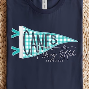 Canes Handlettered Pennant Flag Applique Machine Embroidery Design TWO DESIGNS INCLUDED