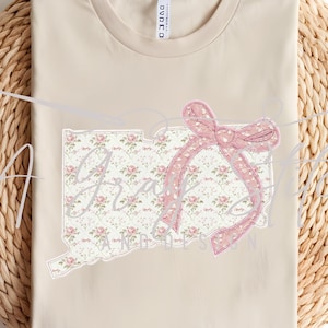 Zig Zag Stitch Coquette State of Connecticut Machine Embroidery Applique Design