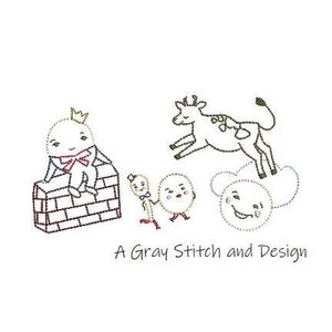 Nursery Rhymes Vintage Stitch Embroidery Design Quick Stitch Nursery Rhymes