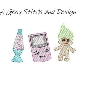 Quick Stitch 90s Trio Sketch Fill Embroidery Design