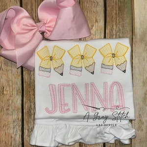 Sketch Fill Pencil Coquette Hair Bow Trio Machine Embroidery Quick Stitch