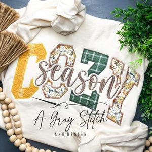 Quilted Solid Cozy Season Applique Machine Embroidery Design