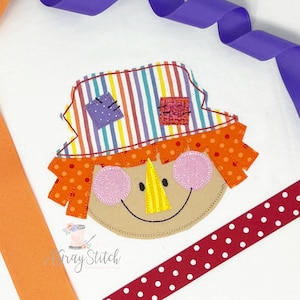 Scarecrow Boy Applique Design Quick Stitch Machine Embroidery