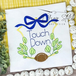 Football Satin Stitch Heirloom Crest Machine Embroidery Design