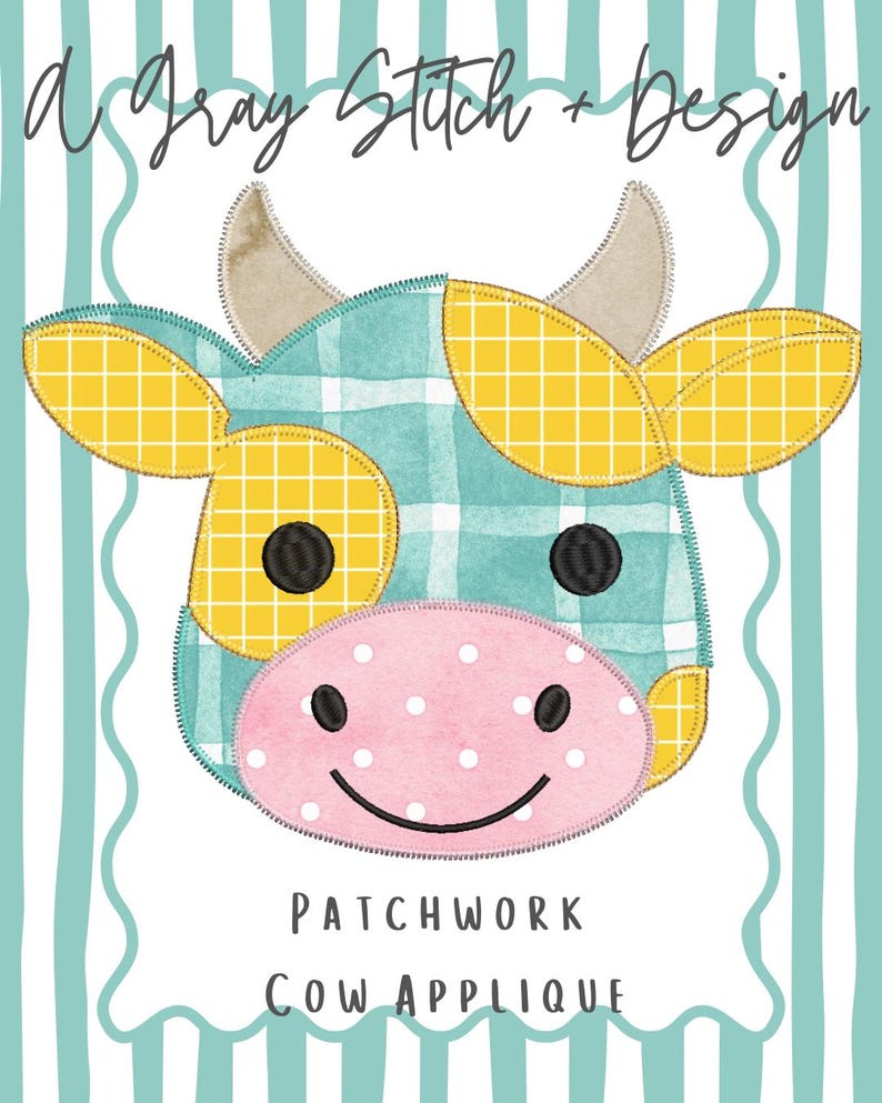 Patchwork Cow Pattern Cow Patchwork Applique Machine Embroidery Design - Etsy