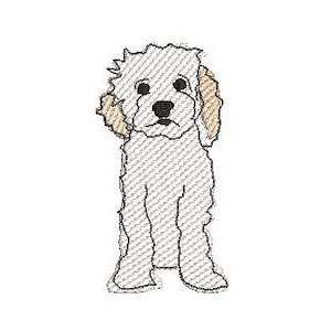 Cavapoo Sketch Embroider Design, Doodle Dog Embroidery Design