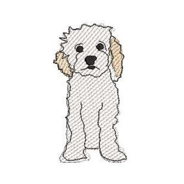 Cavapoo Sketch Embroider Design, Doodle Dog Embroidery Design