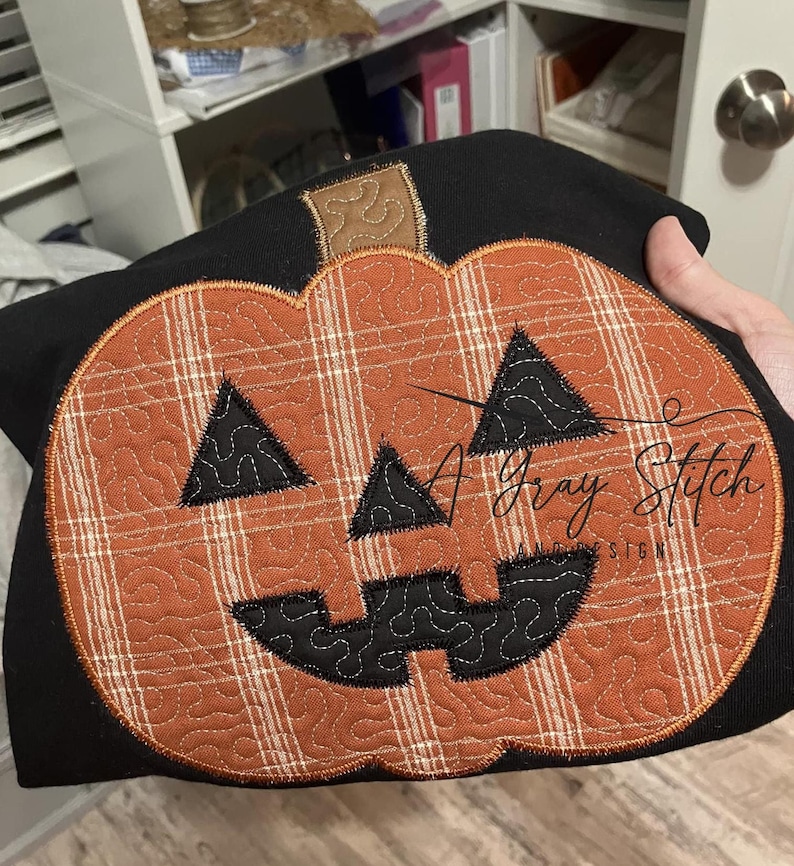Quilted Jack O Lantern Applique Machine Embroidery Design - Etsy