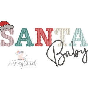 Santa Baby Sketch Fill Machine Embroidery Design