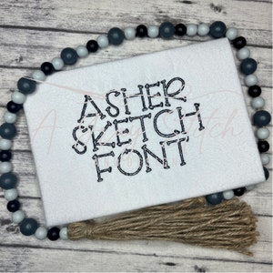 Asher Sketch Machine Borduurlettertype Alfabet BX inbegrepen