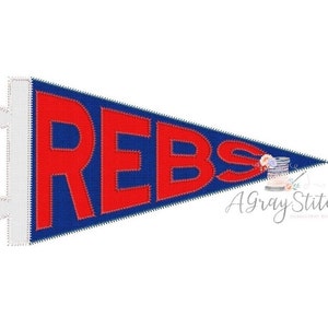 Rebs Pennant Flag Applique Machine Embroidery Design