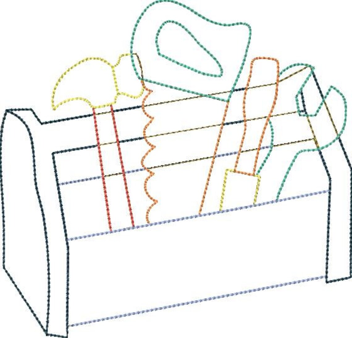 Quick Stitch Tool Box Applique Vintage Stitch Applique Etsy