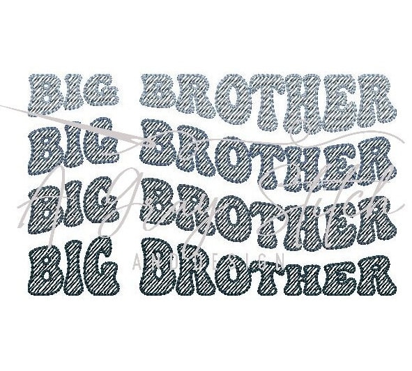 Sketch Fill Wavy Text Big Brother Quick Stitch Machine Embroidery ...