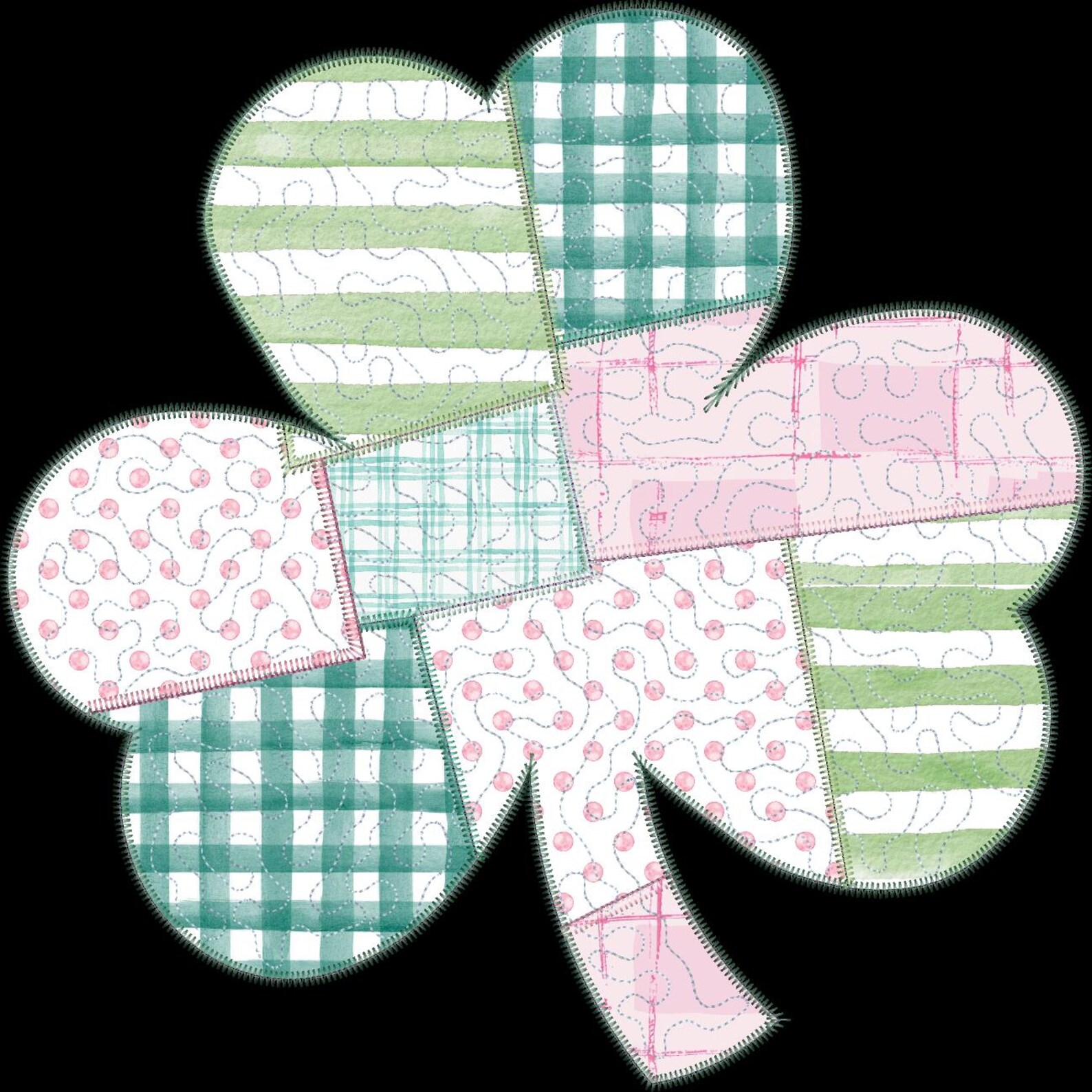 Quilted Patchwork Shamrock Applique Machine Embroidery Design - Etsy