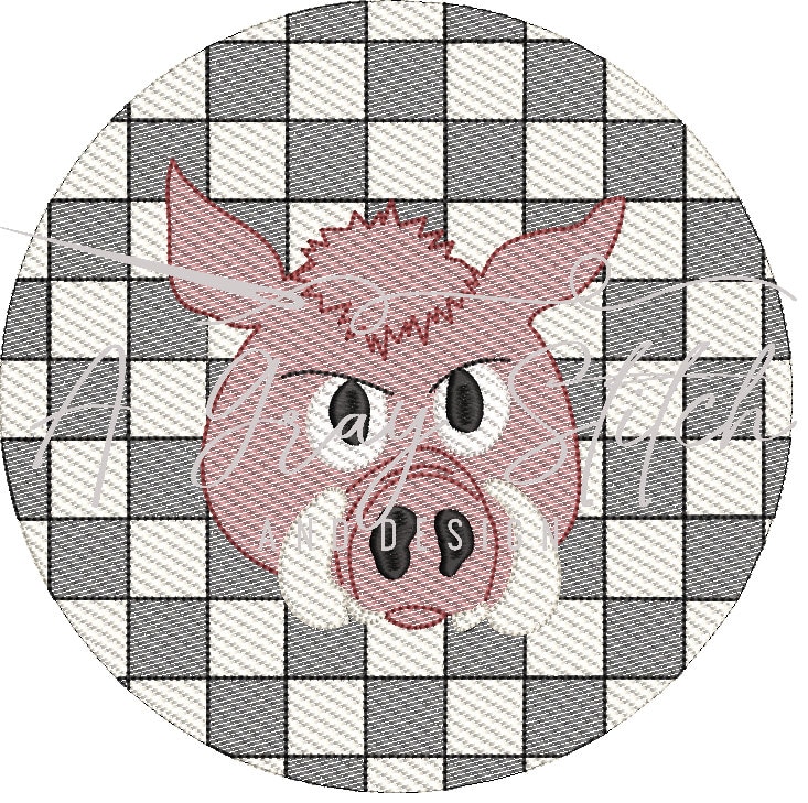 Machine Embroidery Razorback Check Background Razorback Mascot Sketch Fill Quick Stitch Machine ...