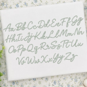Maren Script Satin Machine Embroidery Quick Stitch Font Alphabet BX included