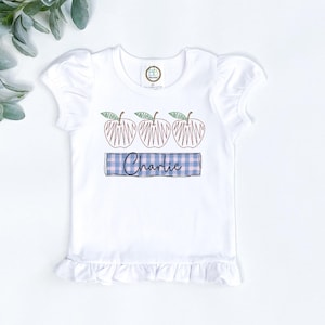 Sketchy Apple Trio with Applique Name Frame Back to School Machine Embroidery Design