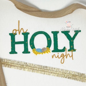 Oh Holy Night Baby Jesus Applique Machine Embroidery Design