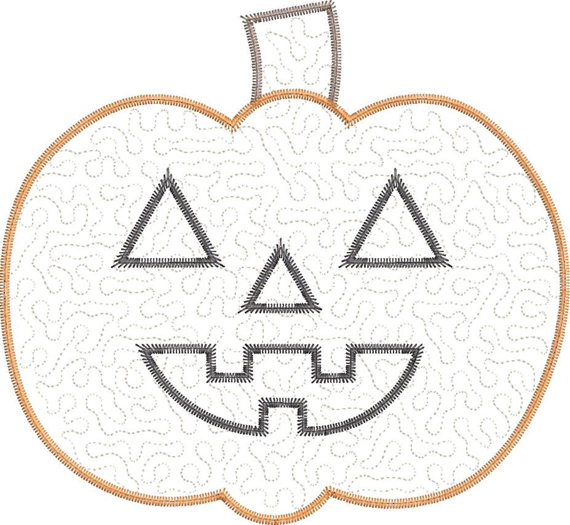 Quilted Jack O Lantern Applique Machine Embroidery Design - Etsy