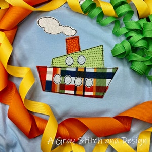 Cruise Ship Quick Stitch Applique Design Vintage Stitch