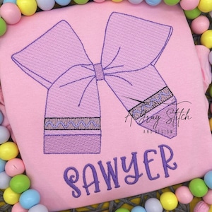 Skizze Füllen Buntstift Coquette Haarschleife Back to School Stickmuster