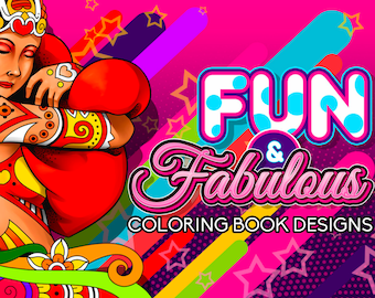 20 COLORING PAGES Adult Coloring Book (Volume 1); Fun Modern Designs to Color; Mermaids; Nature; Quotes; Printable PDF Instant Download