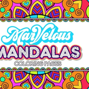 25 MARVELOUS MANDALA Coloring Pages Adult Coloring Book Vol 1; Mindfulness, Meditation, Relaxation; Mandalas; Mental Health;  Self Care; PDF